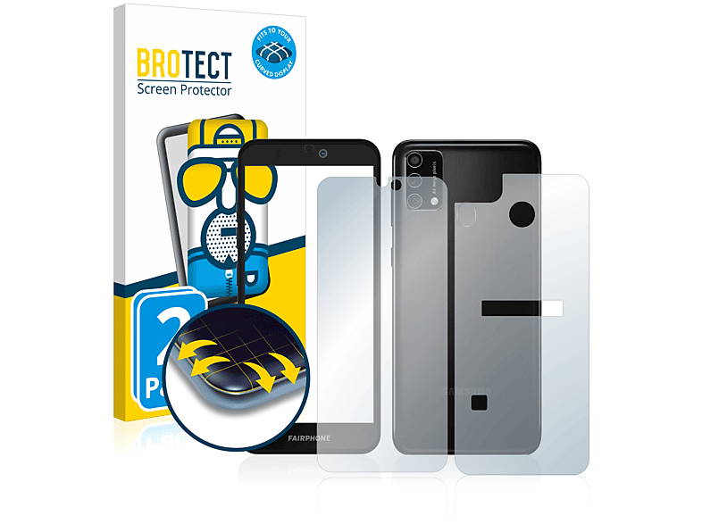BROTECT 2x Flex matt Full-Cover 3D Curved Schutzfolie(für Fairphone 3 Plus)