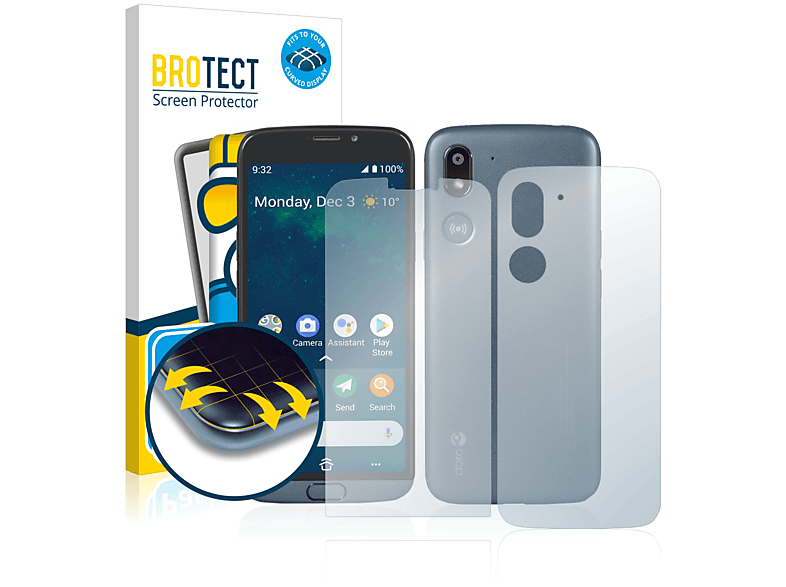 BROTECT 2x Flex Full-Cover 3D Doro 8050) Schutzfolie(für Curved