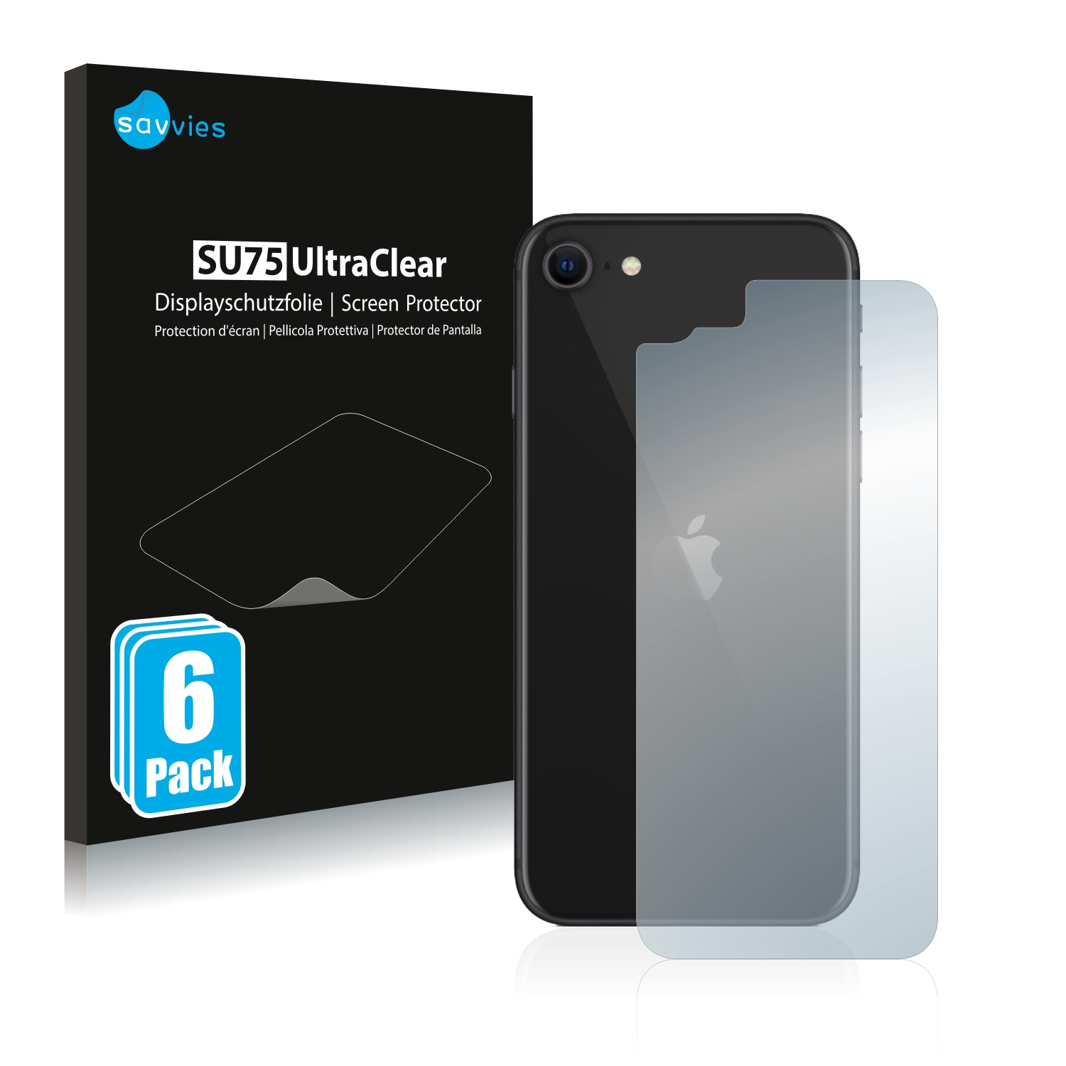 2 Apple Schutzfolie(für SAVVIES iPhone SE 2020) 6x klare