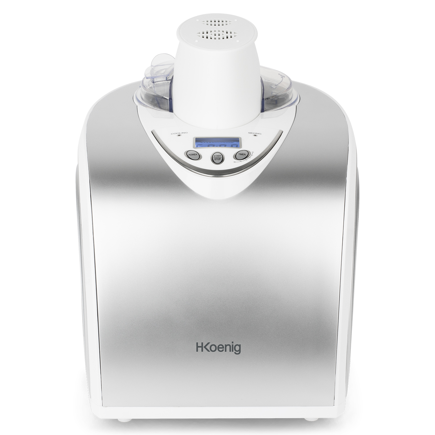 H.KOENIG H.Koenig professionelle Eismaschine Eiscrememaschine / L / HF180 Silber) Kühlfunktion / Eis, 1 W / Joghurt, Sorbet Watt, (135 Frozen 135