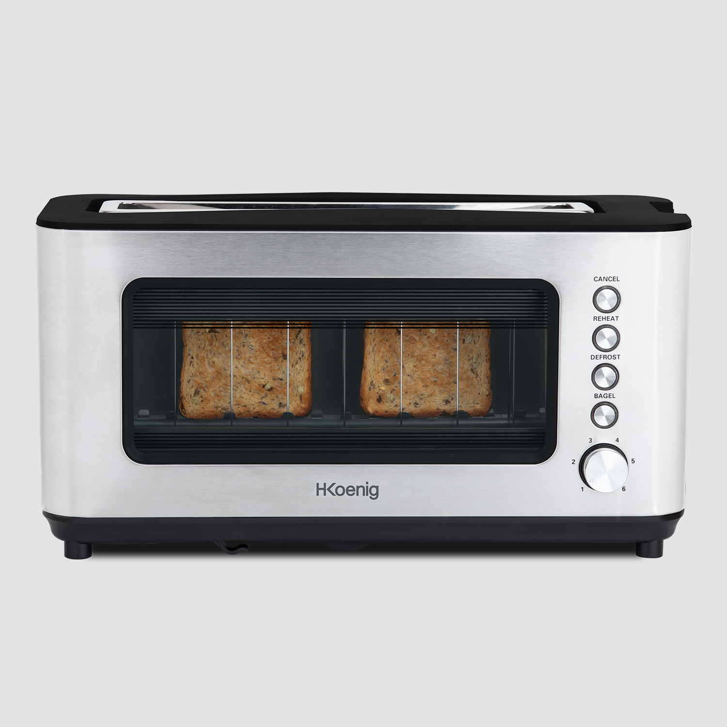 1) H.KOENIG Watt, Silber VIEW7 Schlitze: (1200 Toaster