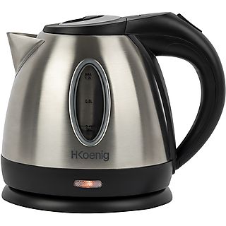 Hervidor Eléctrico - H.KOENIG BO12, 1630 W, 1.2 l, Plata