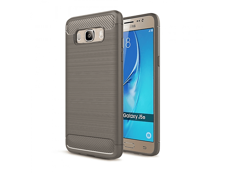 J5 (2016), Backcover, Galaxy Grau, Gebürstet Samsung, CASEONLINE - Schwarz