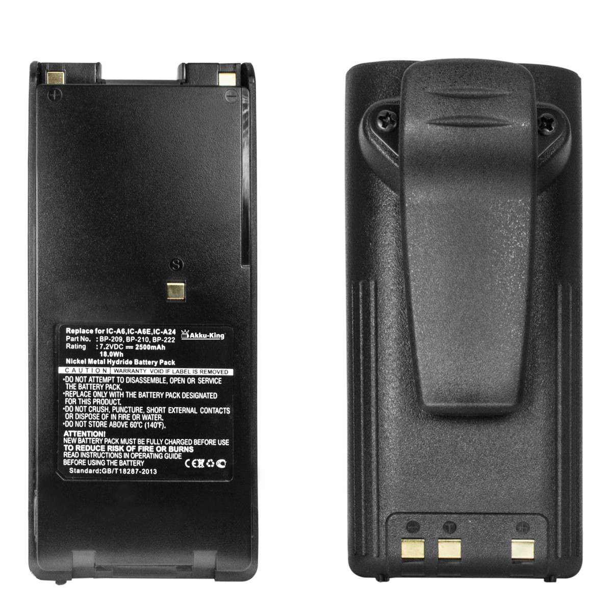 Icom kompatibel Volt, 2500mAh AKKU-KING Ni-MH Geräte-Akku, Akku BP-222 mit 7.2