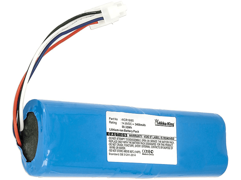 AKKU-KING Akku kompatibel mit Philips 4ICR19/65 Li-Ion Geräte-Akku, 14.8 Volt, 3400mAh