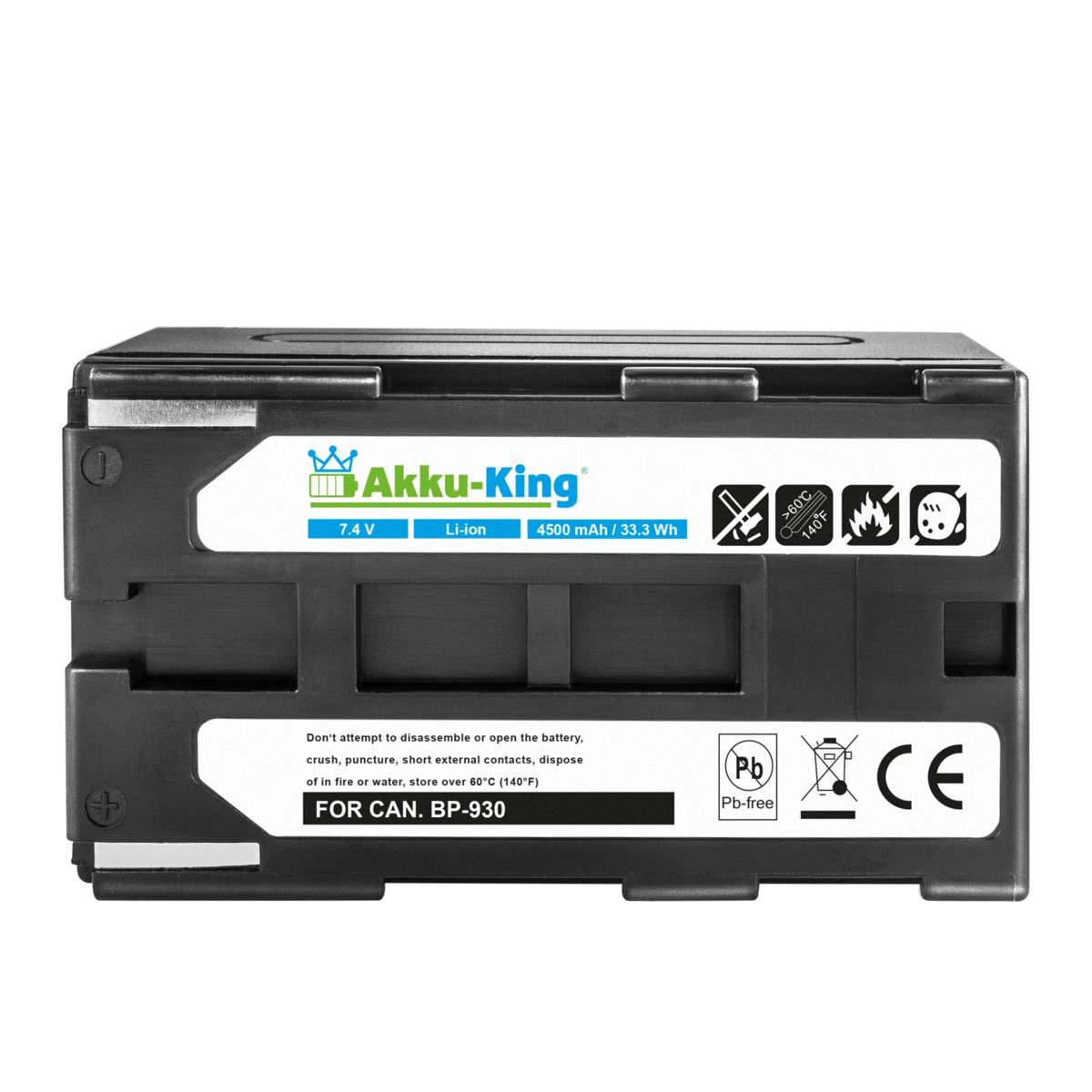 AKKU-KING Akku 7.4 Volt, Li-Ion BP-930 Canon 4500mAh Kamera-Akku, mit kompatibel