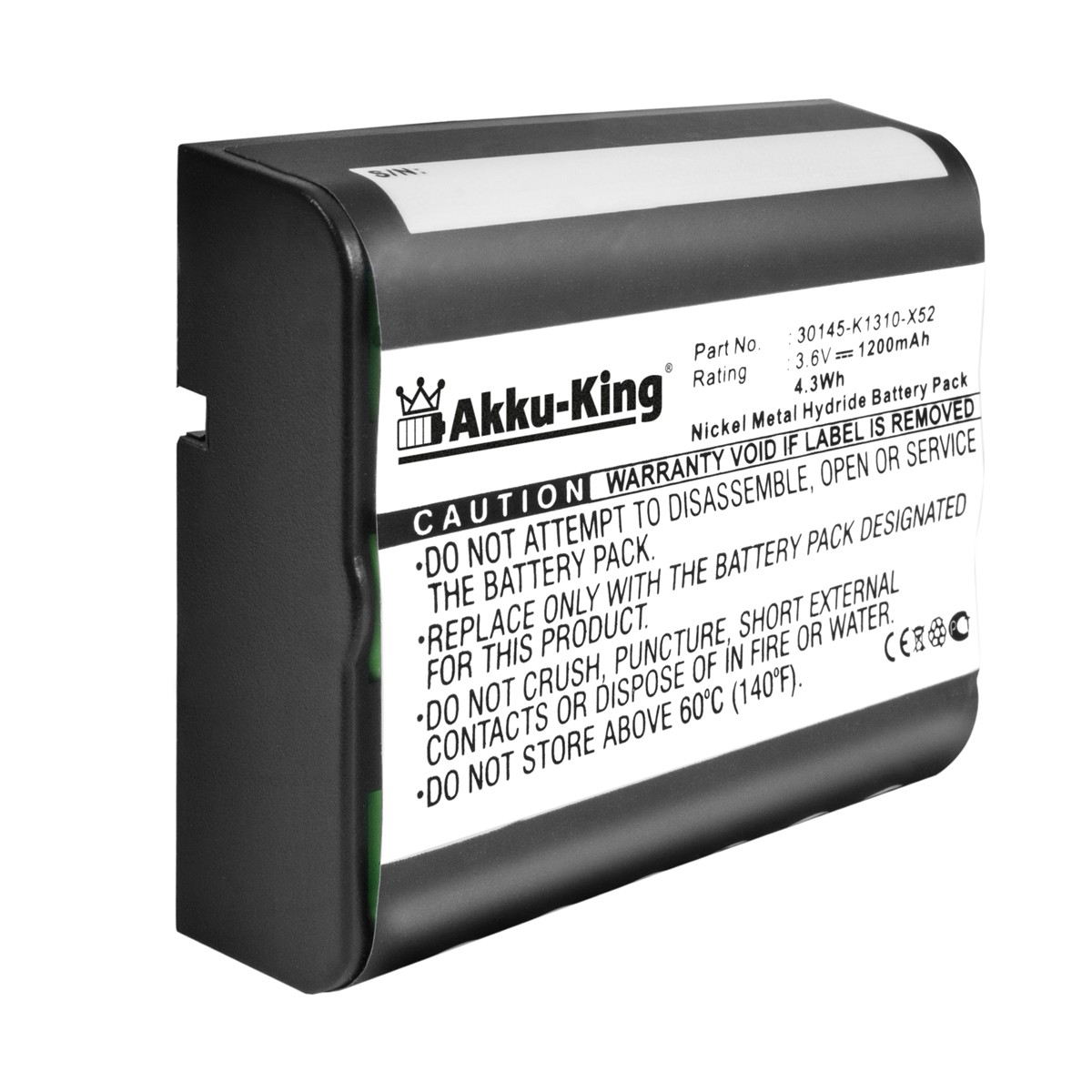 AKKU-KING Akku 1200mAh kompatibel Ni-MH 3.6 Volt, 30145-K1310-X52 Geräte-Akku, mit Siemens