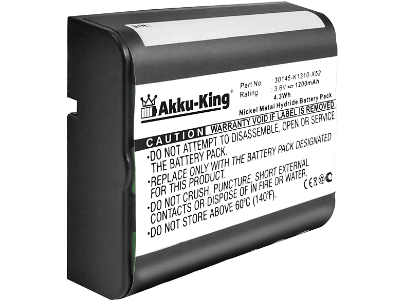 AKKU-KING Akku kompatibel mit Siemens 30145-K1310-X52 Ni-MH Geräte-Akku, 3.6 Volt, 1200mAh