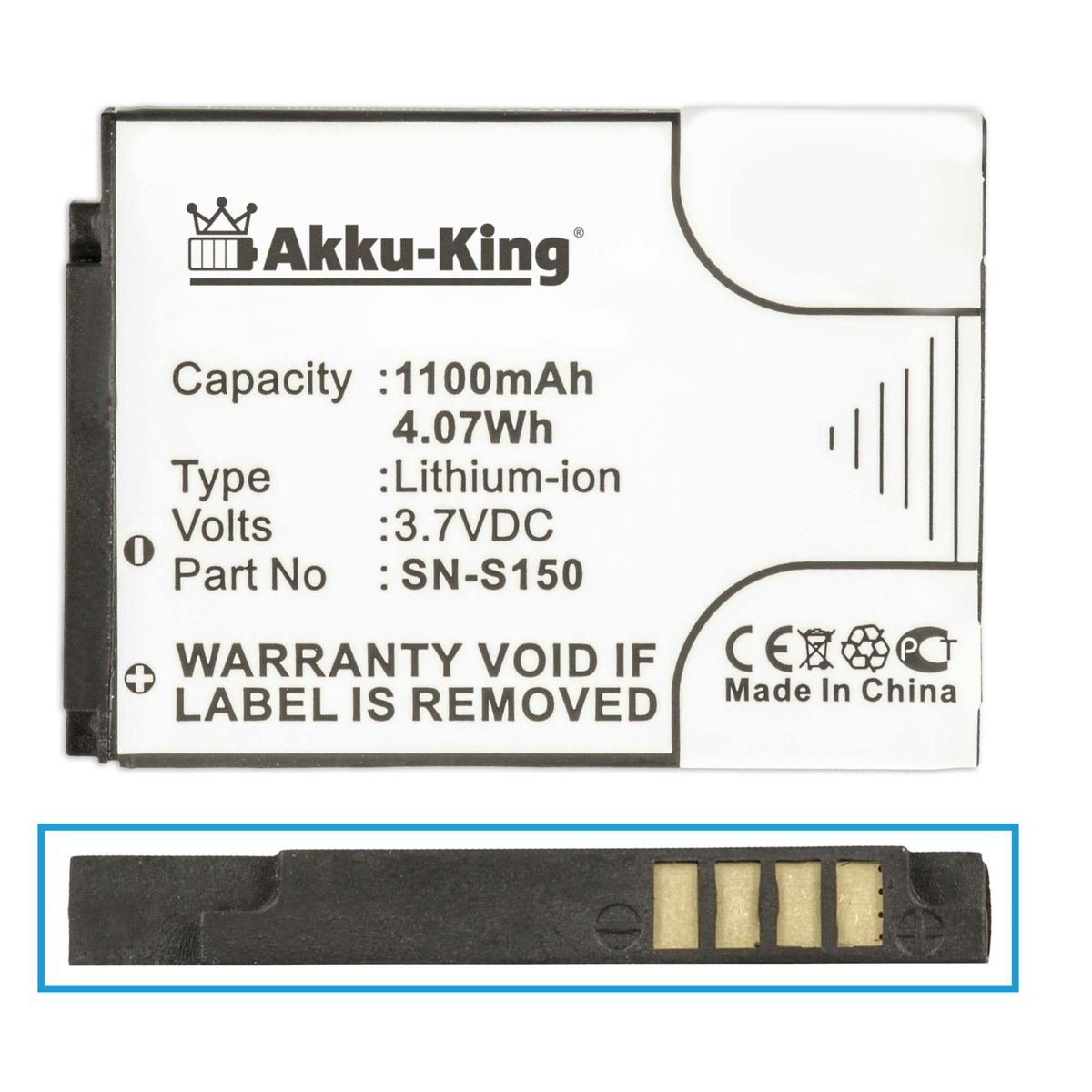 AKKU-KING Akku kompatibel mit Philips N-S150 Volt, 3.7 Geräte-Akku, Li-Ion 1100mAh
