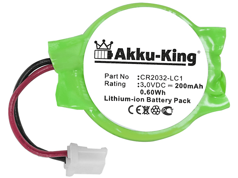 AKKU-KING Akku Sony 3.0 Li-Ion Geräte-Akku, kompatibel 200mAh CR2032-LC1 Volt, mit