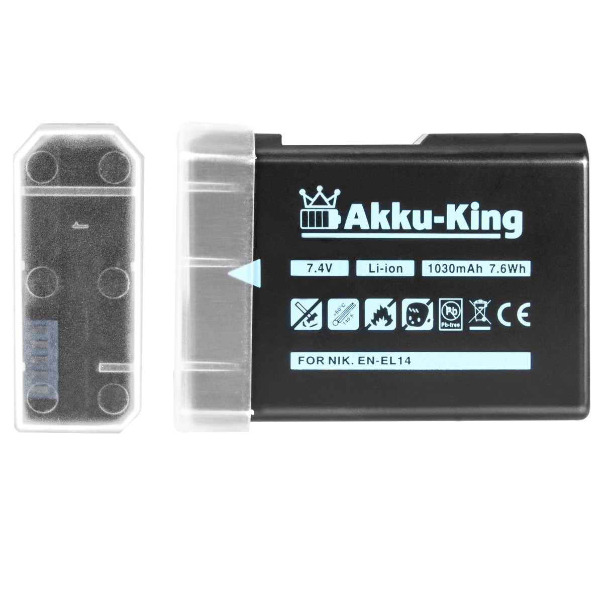 AKKU-KING Akku kompatibel mit Nikon Kamera-Akku, Volt, 7.4 Li-Ion EN-EL14 1030mAh