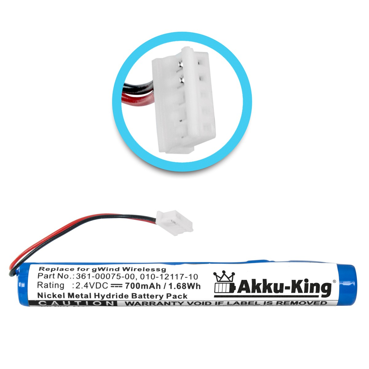 kompatibel Ni-MH mit Geräte-Akku, Akku Volt, 700mAh 361-00075-00 2.4 Garmin AKKU-KING