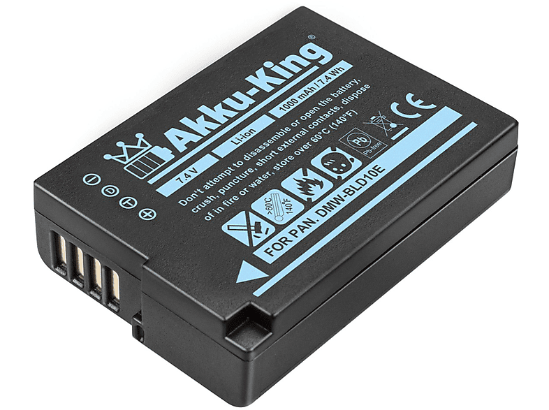 AKKU-KING Akku kompatibel mit Panasonic DMW-BLD10E Li-Ion Kamera-Akku, 7.4 Volt, 1000mAh