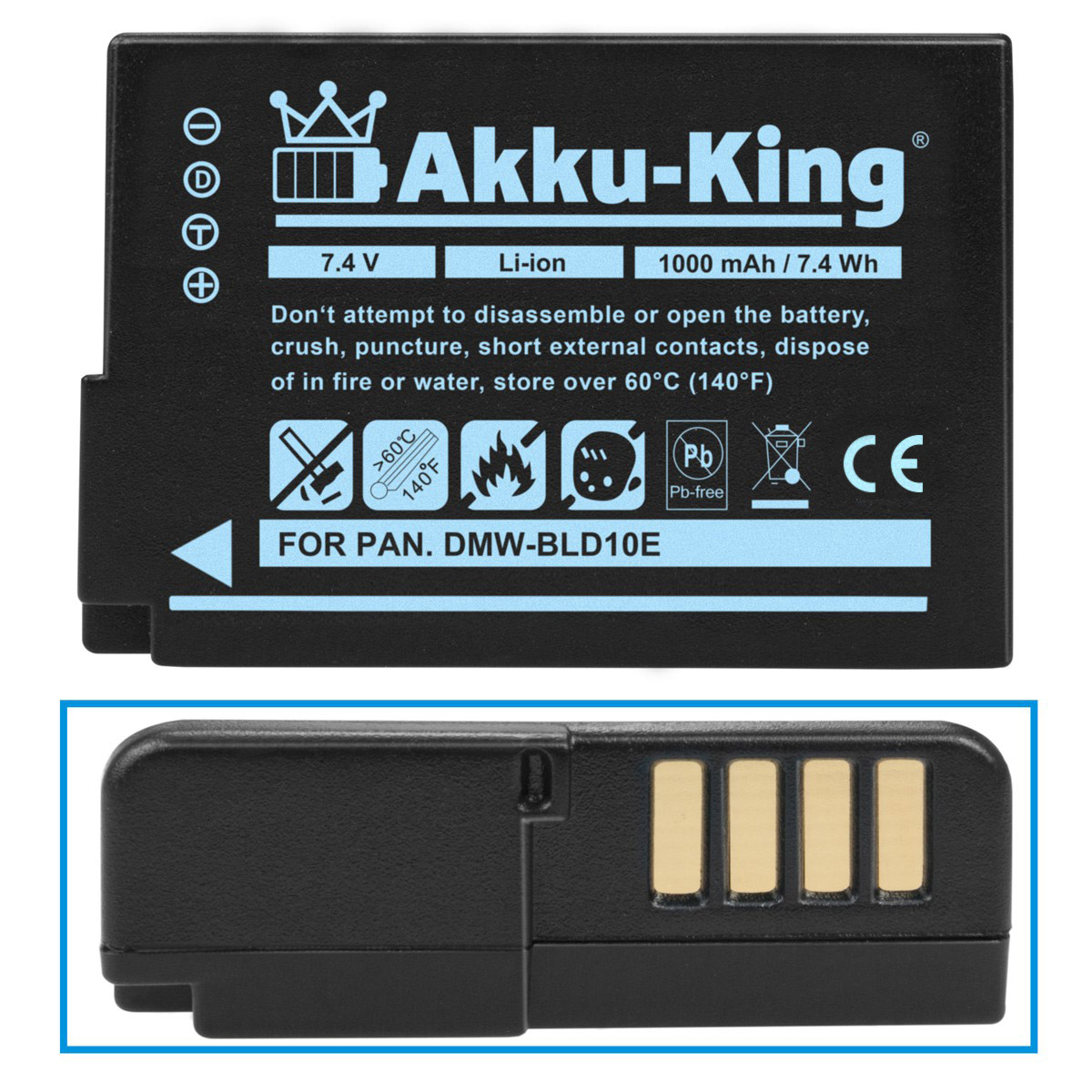 Akku kompatibel 7.4 DMW-BLD10E Panasonic mit AKKU-KING Volt, Kamera-Akku, Li-Ion 1000mAh
