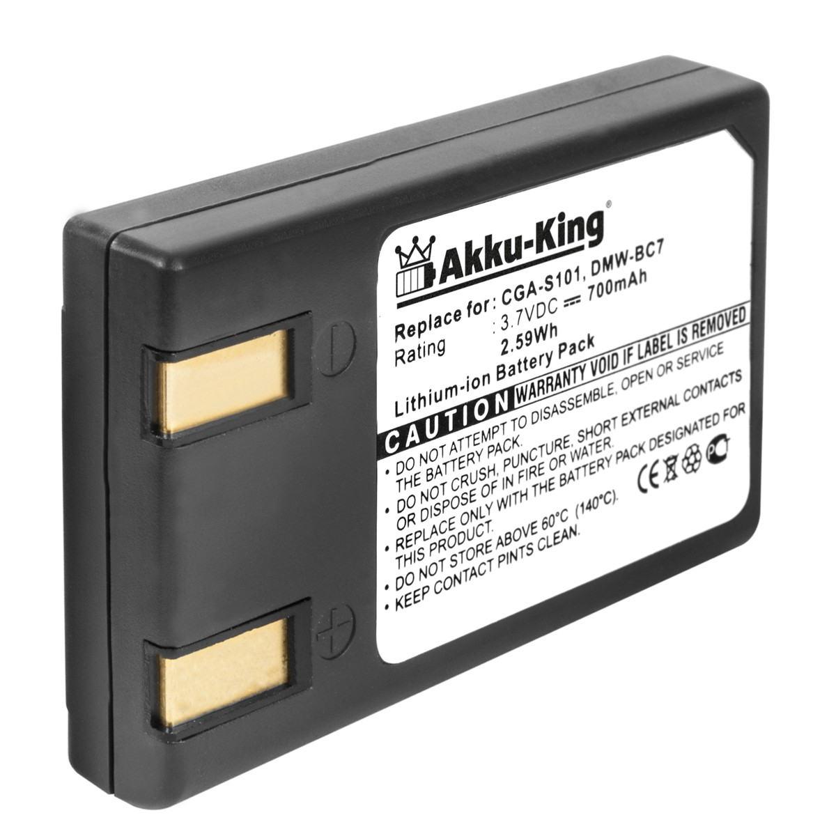 kompatibel Kamera-Akku, AKKU-KING Li-Ion Volt, DMW-BC7 700mAh Akku 3.7 mit Panasonic