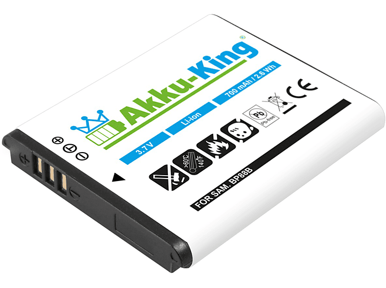 AKKU-KING Akku kompatibel mit Samsung BP-88B Li-Ion Kamera-Akku, 3.7 Volt, 700mAh
