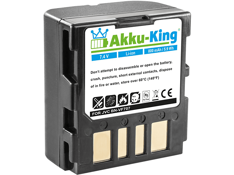 AKKU-KING Akku kompatibel mit JVC BN-VF707 Li-Ion Kamera-Akku, 7.4 Volt, 800mAh | Kamera Akkus