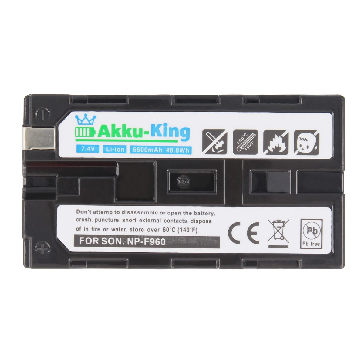 AKKU-KING Akku 6600mAh Kamera-Akku, Sony Volt, 7.4 Li-Ion NP-F960 kompatibel mit