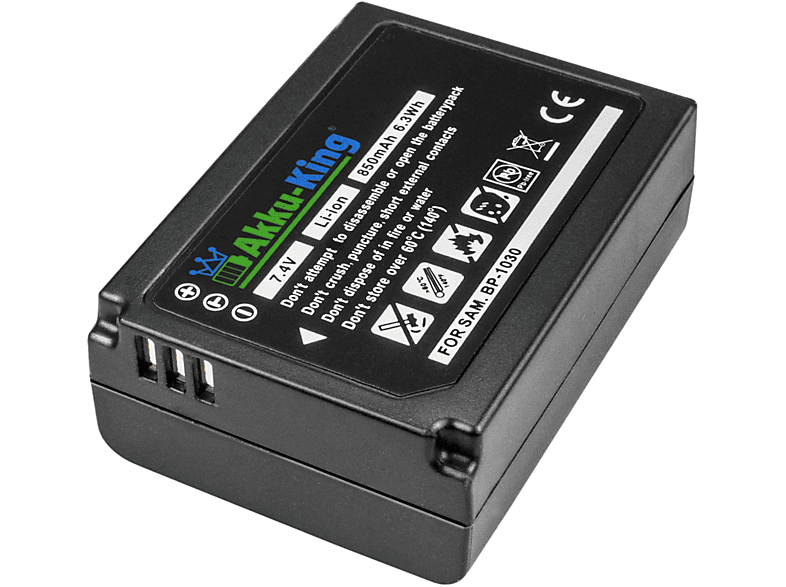 Li-Ion Akku Samsung mit BP-1030 kompatibel 850mAh Volt, 7.4 Kamera-Akku, AKKU-KING