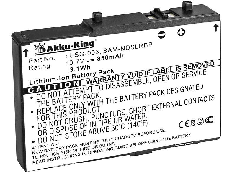 AKKU-KING Akku Geräte-Akku, kompatibel 3.7 mit Volt, 850mAh USG-003 Li-Ion Nintendo