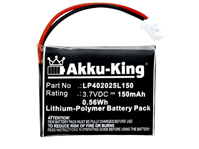 AKKU-KING Akku kompatibel mit Nokia LP402025L150 Li-Polymer Geräte-Akku, 3.7 Volt, 150mAh