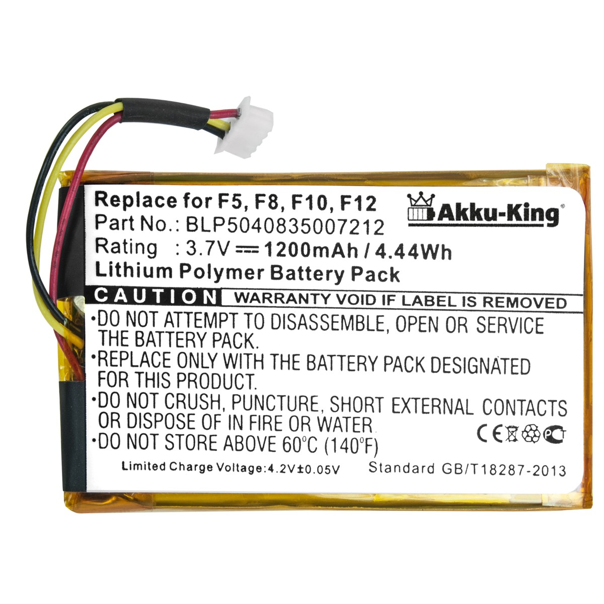 AKKU-KING Akku kompatibel mit Falk Li-Polymer BLP5040835007212 1200mAh 3.7 Volt, Geräte-Akku