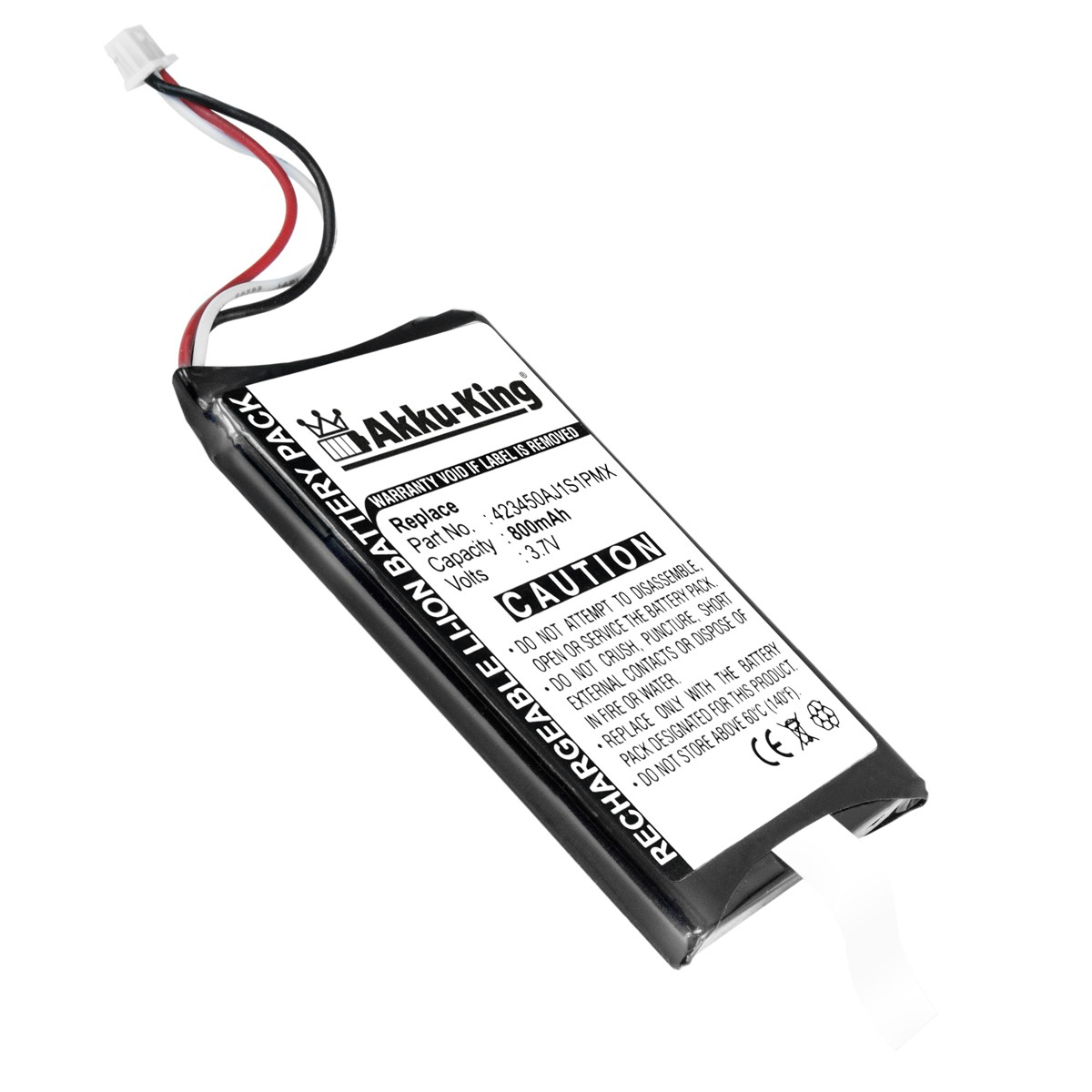 Akku Volt, mit 423450AJ1S1PMX Li-Ion AKKU-KING Blaupunkt 800mAh 3.7 kompatibel Geräte-Akku,