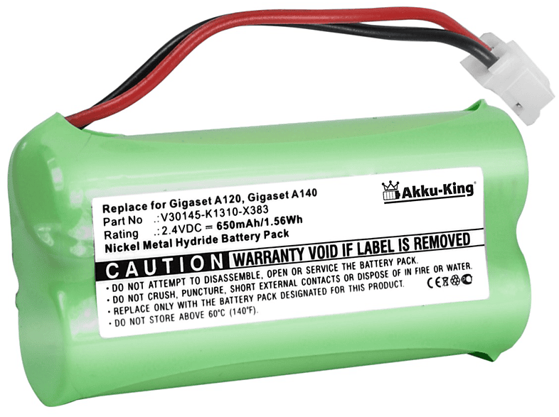 AKKU-KING Akku kompatibel SL15 Siemens 2.4 Volt, mit 650mAh Ni-MH Geräte-Akku