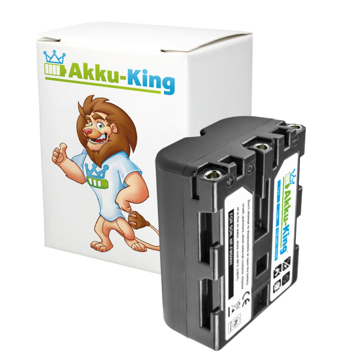 Sony NP-FM500H Kamera-Akku, Akku 7.4 Li-Ion kompatibel AKKU-KING mit Volt, 1700mAh