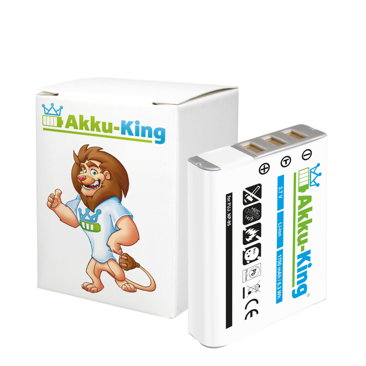 AKKU-KING Akku kompatibel mit Fuji Volt, 3.7 Kamera-Akku, Li-Ion 1700mAh NP-95