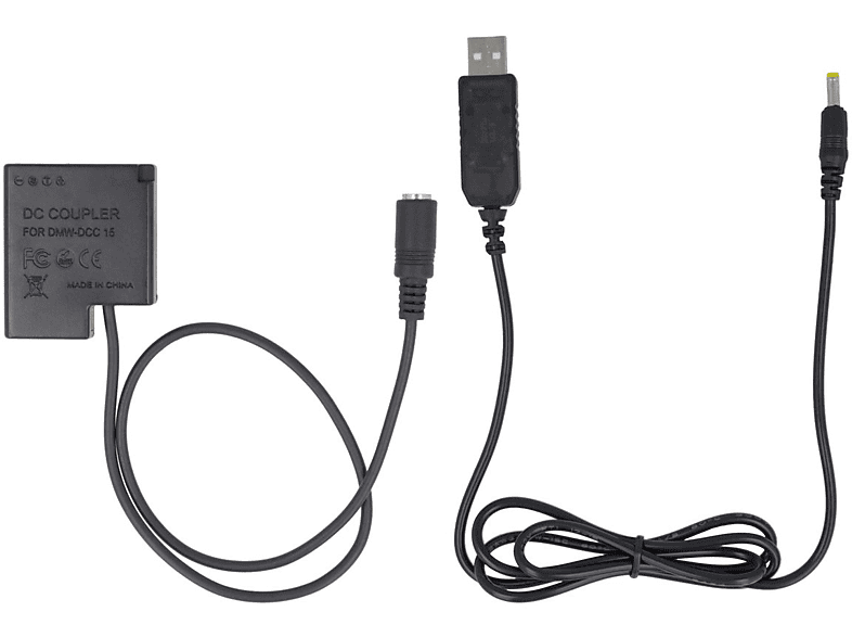 AKKU-KING USB Adapter + Kuppler kompatibel mit Panasonic DCC15 Ladegerät Panasonic, keine Angabe