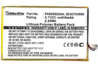 AKKU-KING Akku kompatibel mit Samsung 9030703865 Li-Polymer Geräte-Akku, 3.7 Volt, 610mAh