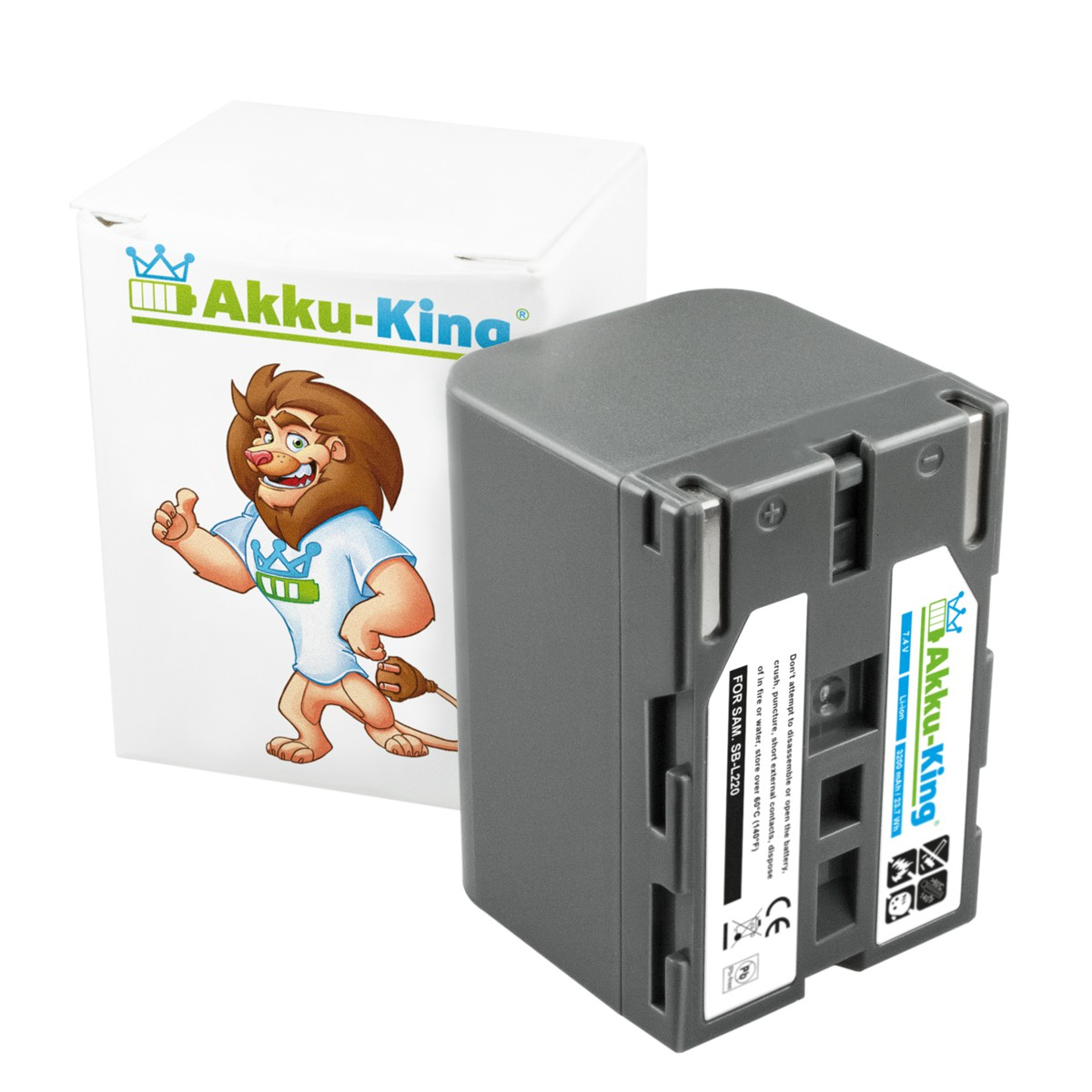 AKKU-KING Akku Li-Ion mit SB-L220 Volt, 7.4 kompatibel 3200mAh Kamera-Akku, Samsung