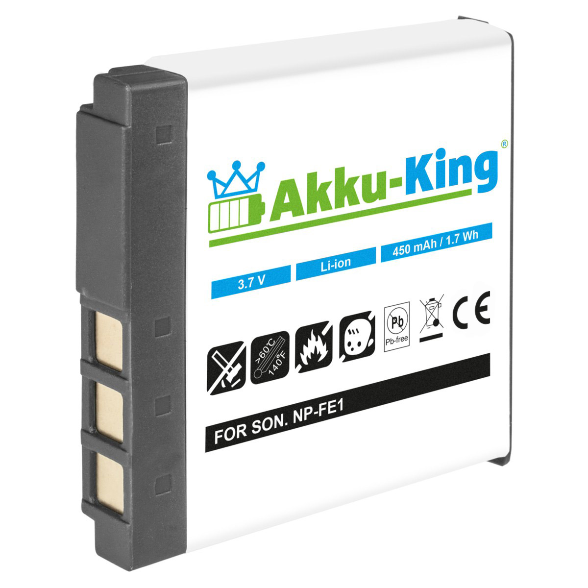 AKKU-KING Akku kompatibel mit Sony 450mAh Volt, Li-Ion 3.7 Kamera-Akku, NP-FE1