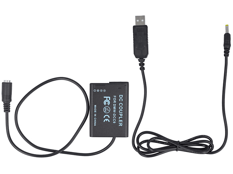 AKKU-KING USB Adapter + Kuppler kompatibel mit Panasonic DCC9 Ladegerät Panasonic, keine Angabe