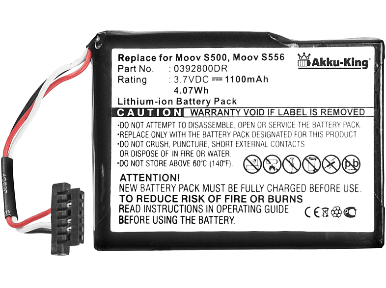 AKKU-KING kompatibel BP-N229-11/1100MX Akku Li-Ion Volt, Geräte-Akku, 1100mAh 3.7 mit Mitac