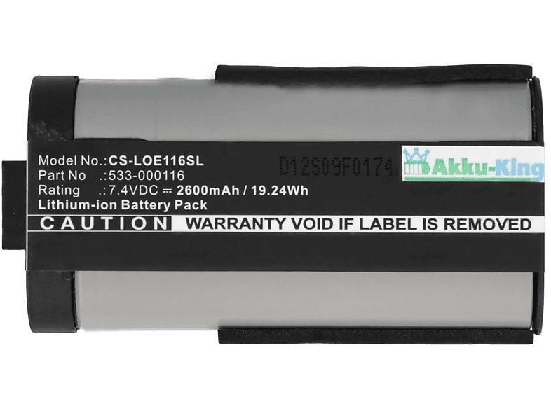 AKKU-KING Akku kompatibel mit Logitech 533-000116 Li-Ion Geräte-Akku, 7.4 Volt, 2600mAh