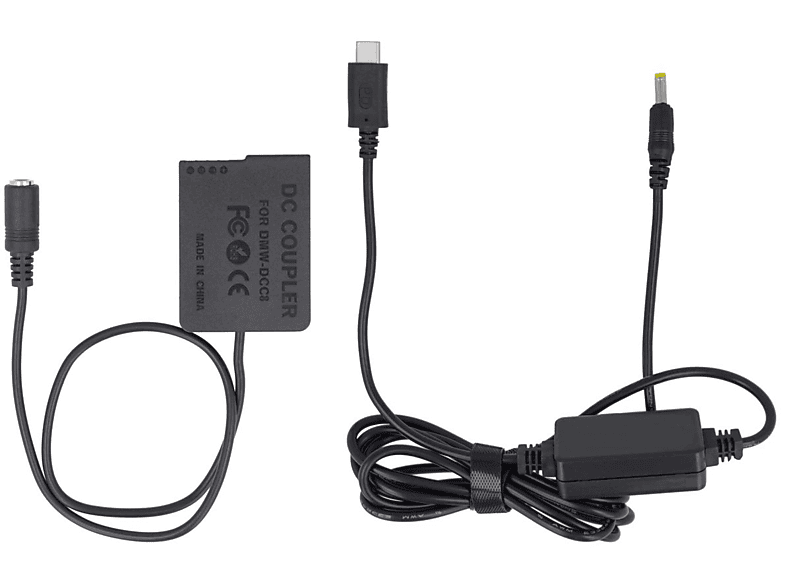 AKKU-KING USB-C Adapter + Kuppler kompatibel mit Panasonic DCC8 Ladegerät Panasonic, keine Angabe
