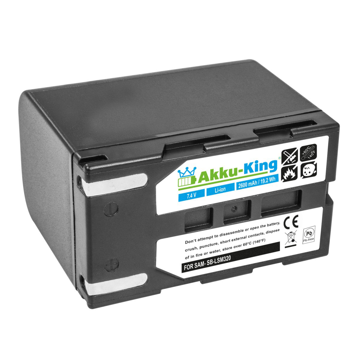 AKKU-KING Akku 2600mAh Li-Ion Kamera-Akku, SB-LSM320 Volt, 7.4 mit Samsung kompatibel