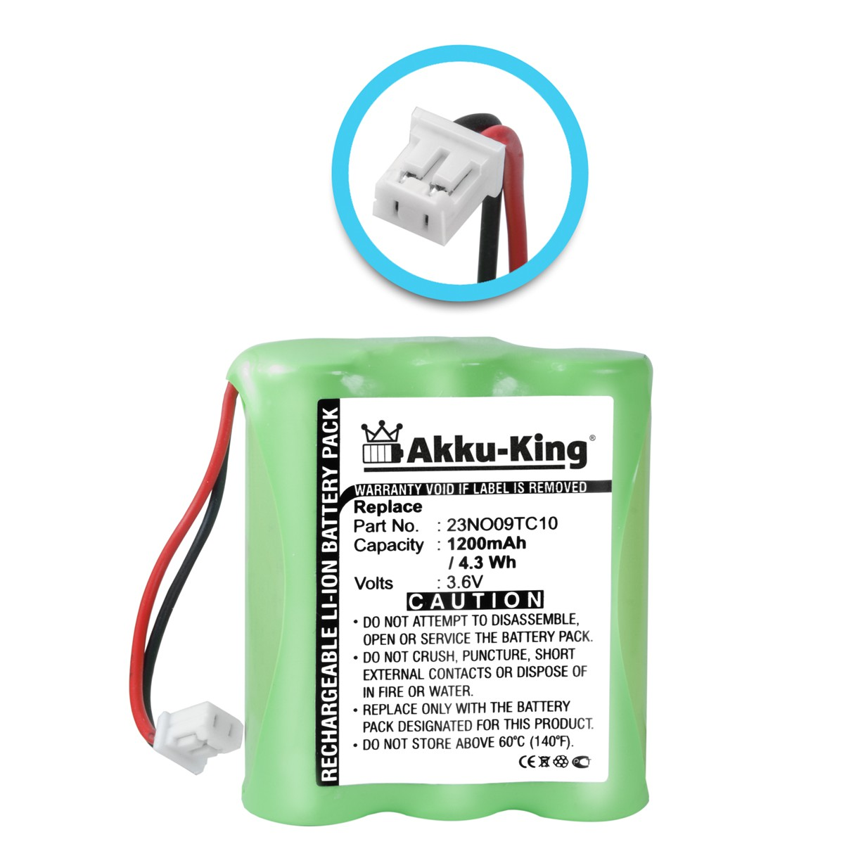 AKKU-KING Akku kompatibel mit Telekom Ni-MH BSC10RC Geräte-Akku, 1200mAh Volt, 3.6