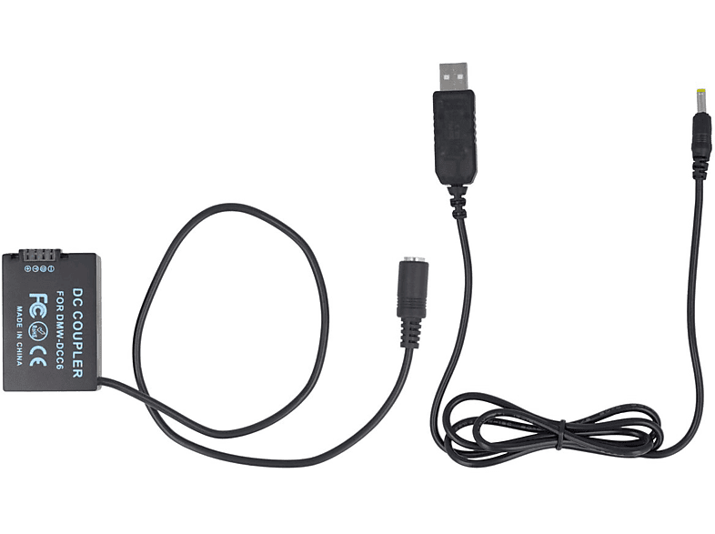 AKKU-KING USB Adapter + Kuppler kompatibel mit Panasonic DCC6 Ladegerät Panasonic, keine Angabe