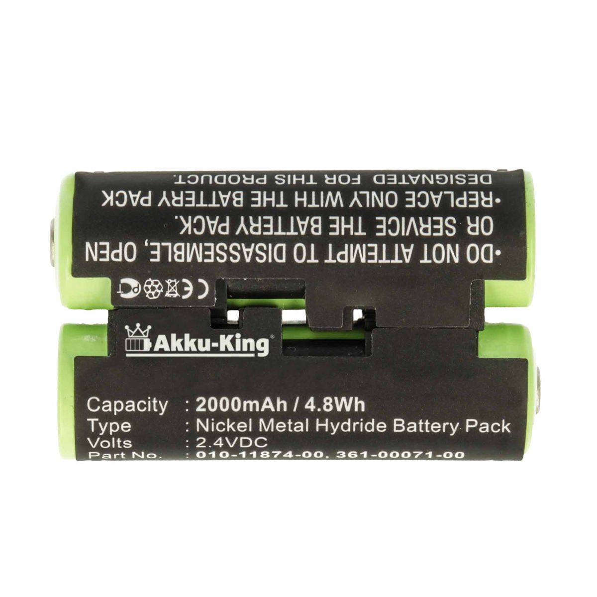 kompatibel Volt, 2000mAh AKKU-KING Ni-MH Geräte-Akku, 010-11874-00 mit Akku Garmin 2.4