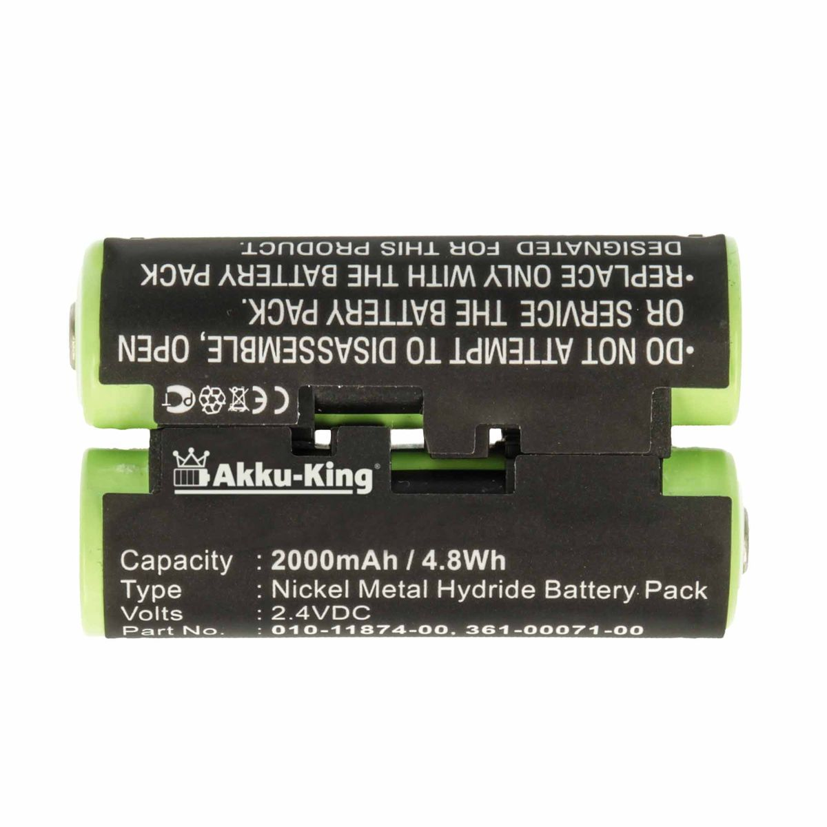 010-11874-00 Geräte-Akku, Volt, Ni-MH kompatibel mit 2.4 Akku 2000mAh Garmin AKKU-KING