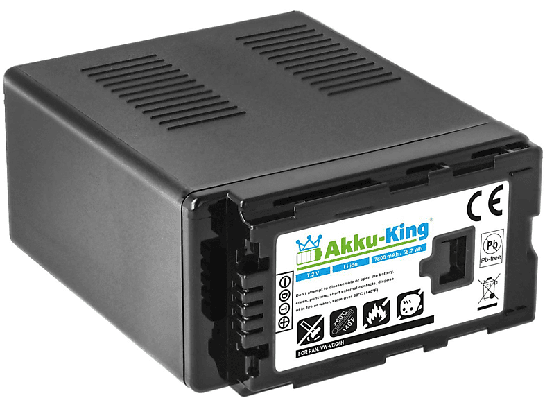 7800mAh Volt, kompatibel Li-Ion VW-VBG6H mit Akku 7.2 Panasonic Kamera-Akku, AKKU-KING