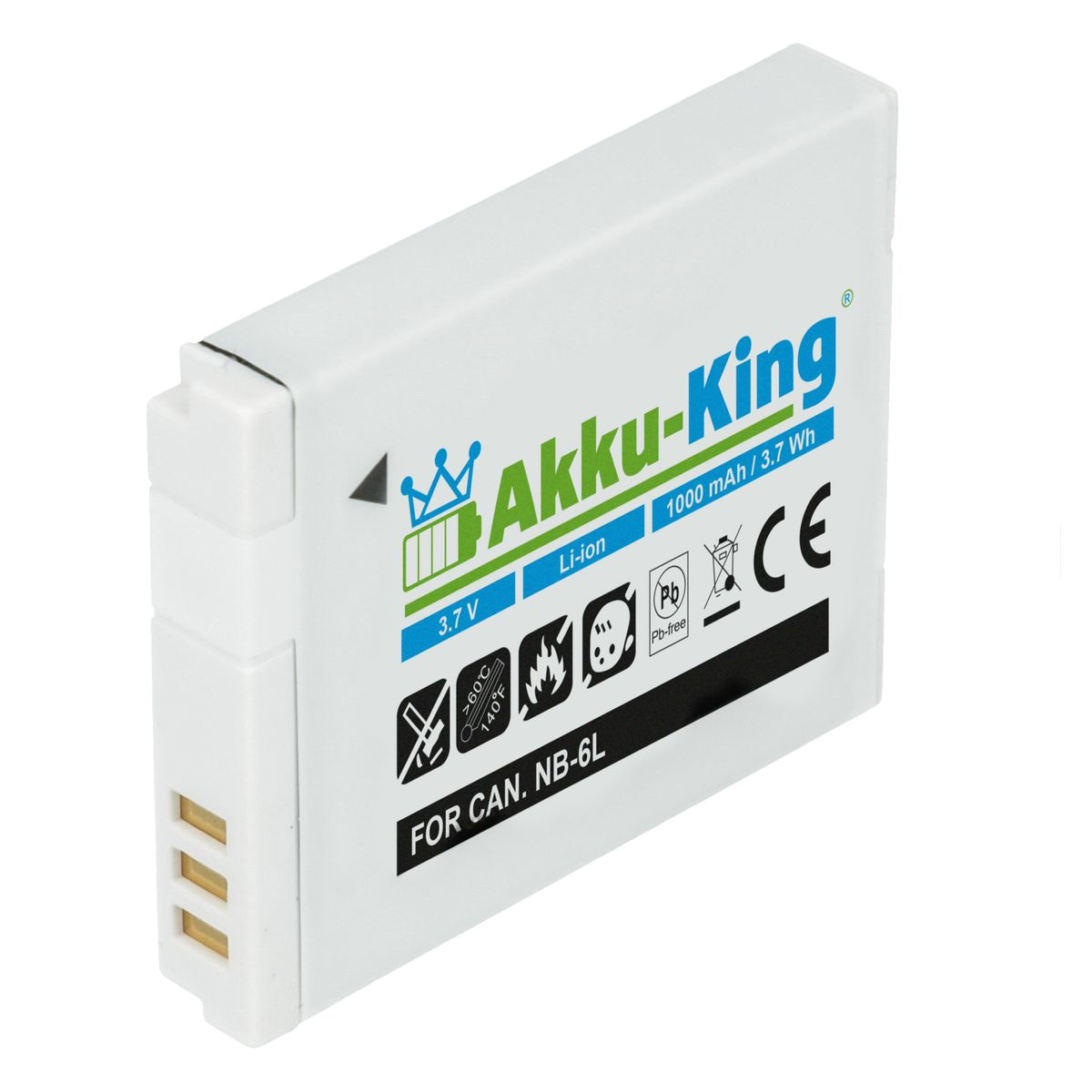 AKKU-KING Akku kompatibel mit Kamera-Akku, 3.7 NB-6L Volt, Li-Ion 1000mAh Canon