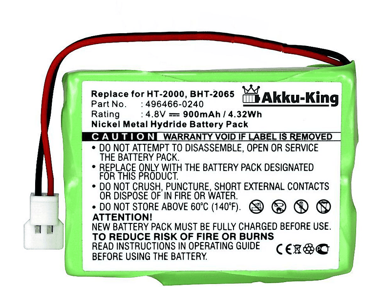 Ni-MH kompatibel AKKU-KING Volt, Akku Denso 4.8 49644-0240 mit 900mAh Geräte-Akku,
