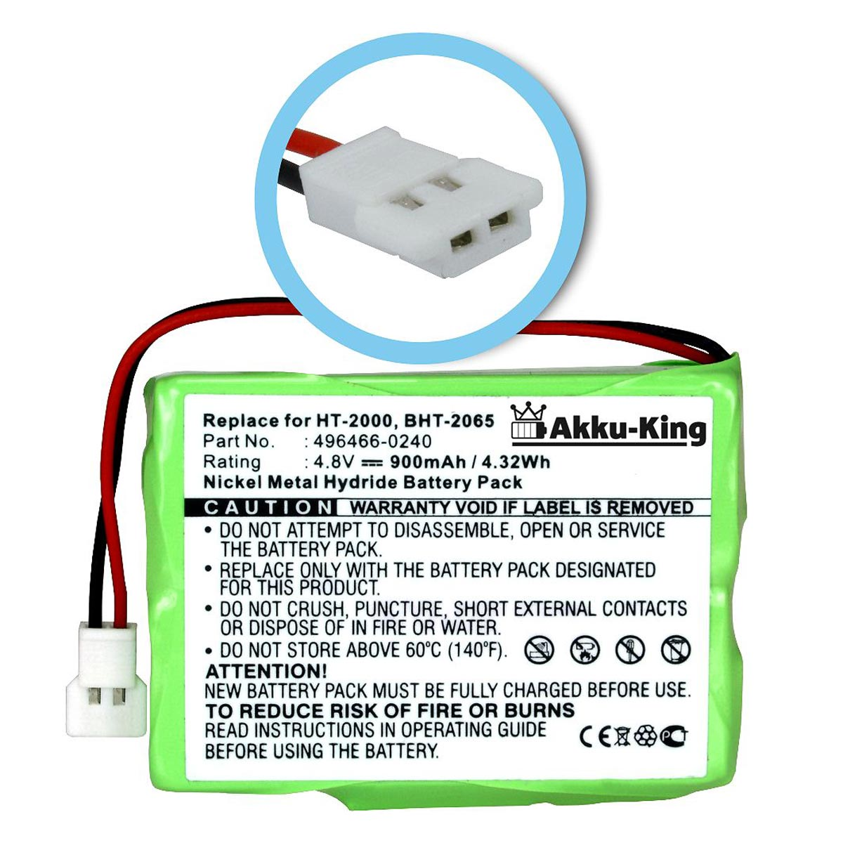 AKKU-KING 900mAh 49644-0240 Denso Geräte-Akku, Akku Ni-MH Volt, mit kompatibel 4.8