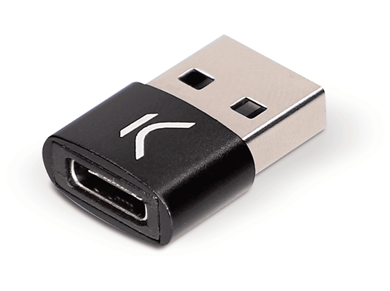 Adaptador - Tipo C Hembra a USB Tipo A Macho 2.0 480 Mb KSIX, Negro