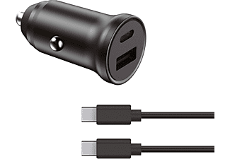 Cargador USB para coche - Cargador Coche 2 Salidas USB A y USB C 20W + Cable USB C KSIX, MediaMarkt