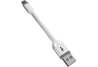 Cable USB Cable de Datos y Carga Lightning MFI Mini 10cm Comp Iphone 5, 6, 7, 8, X, 11, SE, 12, Ipad;KSIX, Blanco